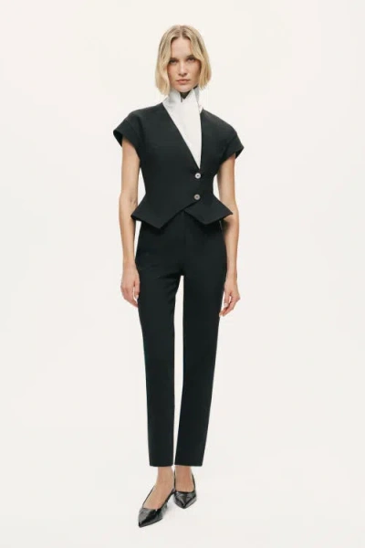 Nocturne Fitted Tailored Vest In Black