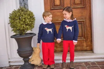 Little English Kids' Intarsia Sweater In Blue