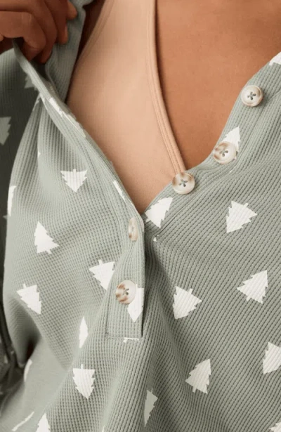 Kindred Bravely Waffle Maternity & Nursing Lounge Set In Gray