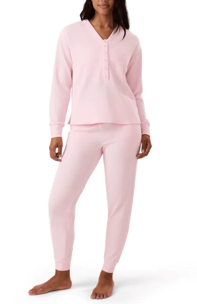 Kindred Bravely Waffle Maternity & Nursing Lounge Set In Pink