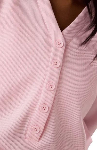 Kindred Bravely Waffle Maternity & Nursing Lounge Set In Pink