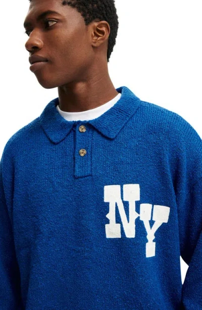 Cotton On Boxy Rugby Polo In Blue