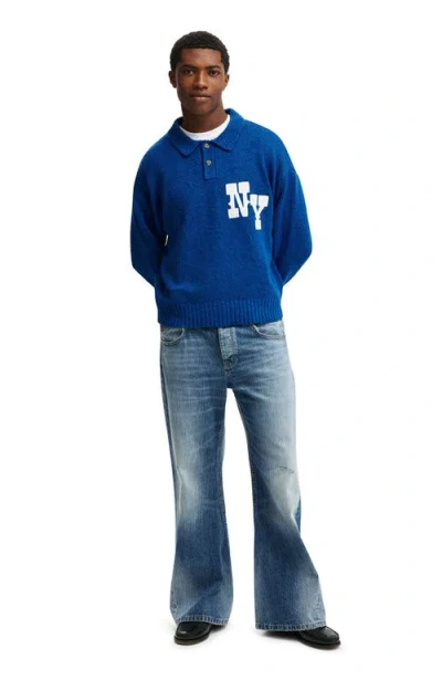 Cotton On Boxy Rugby Polo In Blue