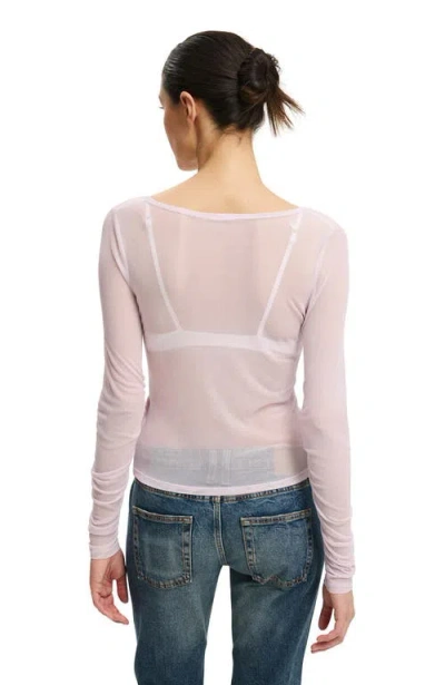 Cotton On Alix Mesh Button Through Long Sleeve In Pink