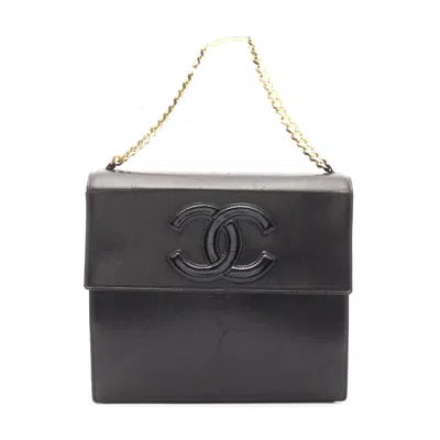 Pre-owned Chanel Lambskin Coco Mark Handbag Black