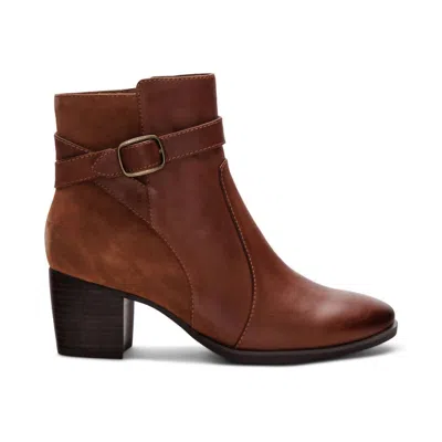 Aetrex Women's Rebecca Heel Boot In Cognac In Burgundy