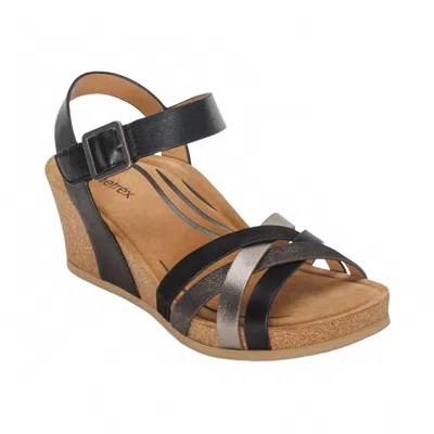 Aetrex Noelle Arch Support Wedge In Black In Black
