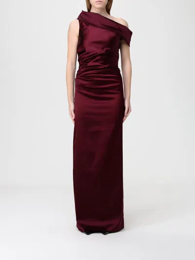 Max Mara Satin Dress In Burgundy