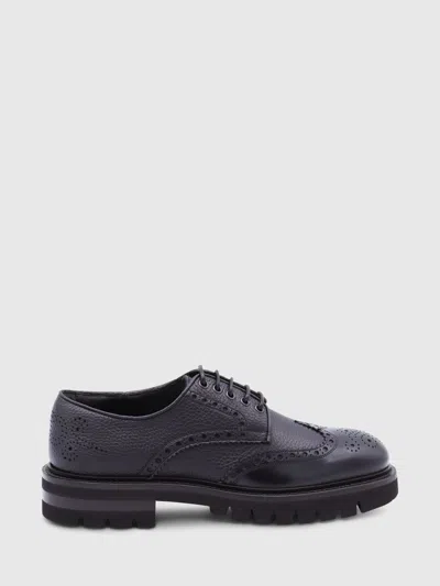 Ferragamo Lace-up Brogues Chunky Sole In Black