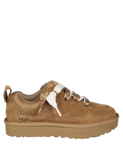 Ugg Suede And Mesh Sneakers With Trekking Laces In Brown