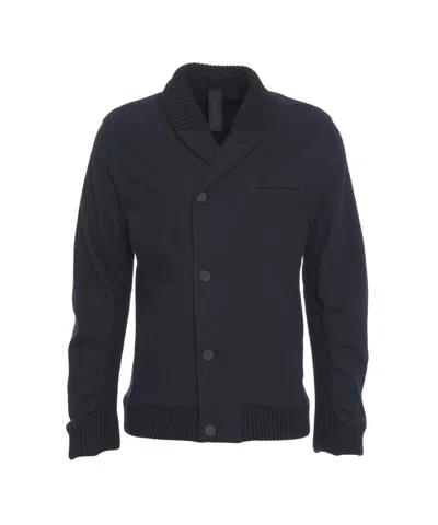 Transit Wool Cardigan With Shawl Collar And Tailored Silhouette In Blue