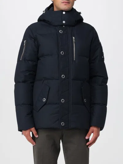 Moose Knuckles Long-sleeved Down Jacket In Blue