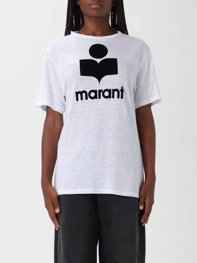 Isabel Marant Étoile Linen Logo Short-sleeve T-shirt In White