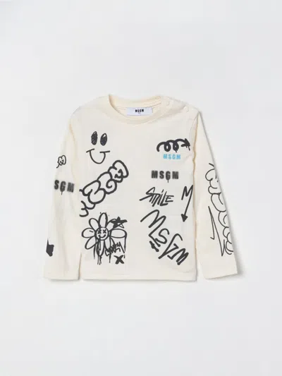 Msgm T-shirt  Kids Kids Color Cream In White