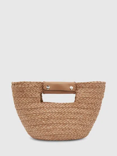 Helen Kaminski Natural Raffia Remi Top Handle Bag In Brown