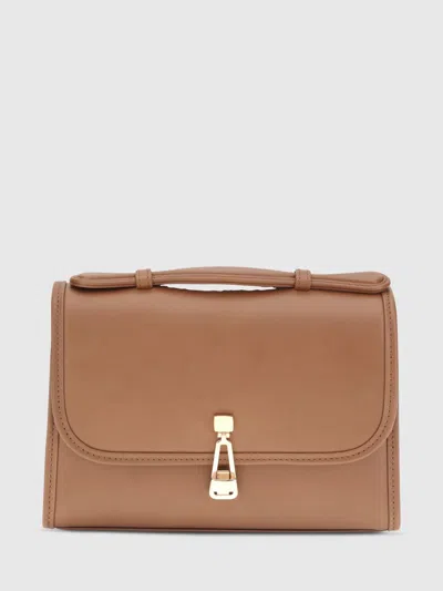 Gabriela Hearst Small Leonora Top-handle Clasp Bag In Brown