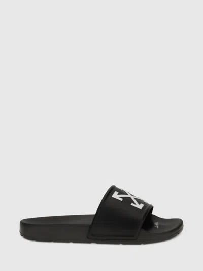 Off-white Arrow Open Toe Slip-on Slides In Black