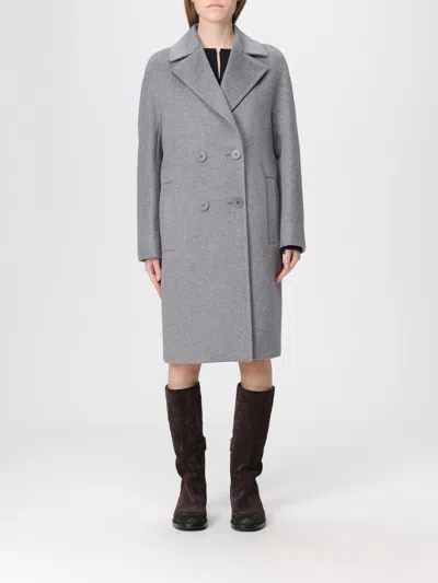 Max Mara 'agenda' Double-breasted Virgin Wool Coat In Gray