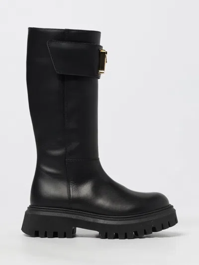 Dsquared2 Stivali Alti Con Metal Plate In Black