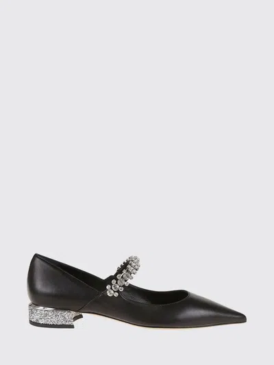 Jimmy Choo Black Nappa Leather Bing Ballerinas In Black