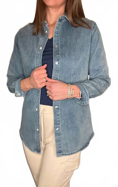 Yest Robin Denim Polo Shirt In Blue In Multi