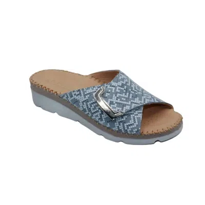 Laplume Women's Agua Sandals In Grey Snake In Gray
