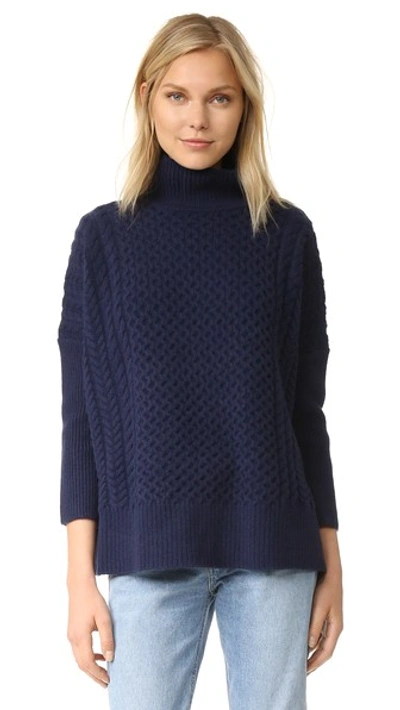 Ayr Le Square Sweater In Deep Marine