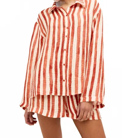 Marie Oliver Nico Linen Shirt In Tierra In Multi