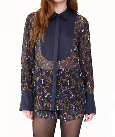 Rachel Antonoff Fleming Shirt In Tree Of Lost Jewels In Multi