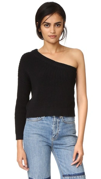 Mlm Label Asymetrical Knit Top In Black