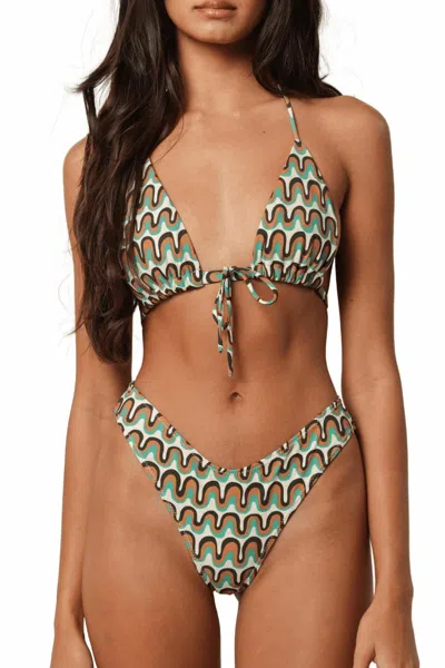 Montce Emma Triangle Bikini Top In Groovy In Multi