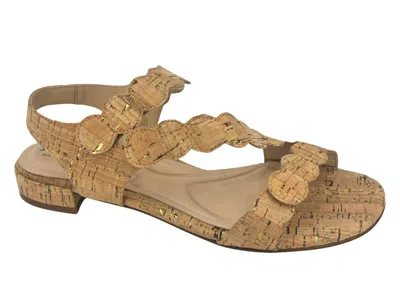 Piesanto Women's Coast Sandals In Cork/gold In Brown