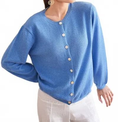 Debbie Katz Aura Cardigan Sweater In Blue Lurex In Blue