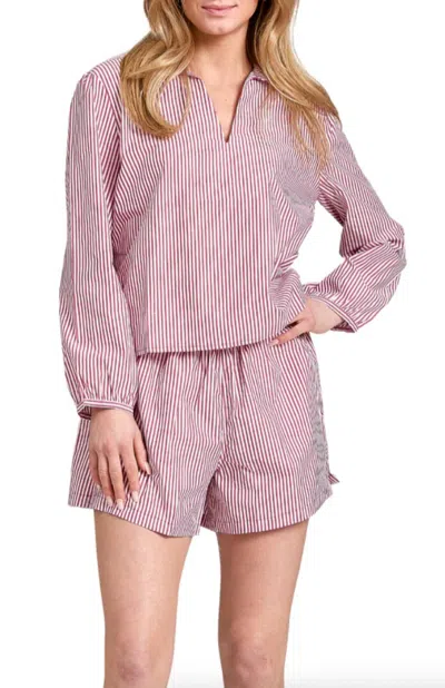 Taylor Tillman Vivi Shorts In Red Stripe In Brown