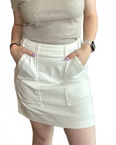 Tribal Audrey Pull On Denim Skort In Cocomilk In Multi