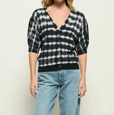 Nation Ltd Sunna V-neck Cardigan In Tie Dye Stripe In Multi