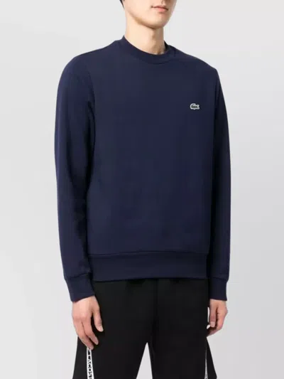 Lacoste Live Cotton Fleece Sweatshirt Navy Blue In Blue