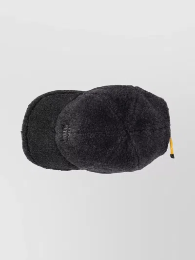 Miu Miu Grey Charcoal Pile Baseball Cap In Black