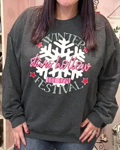 Prickly Pear Tx Stars Hollow Winter Festival Sweater In Gray Multi In Gray