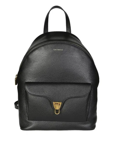 Coccinelle Minimalist Zip-closure Backpack With External Pocket In Pink