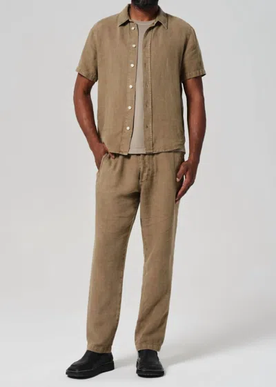 Citizen Of Humanity Drawstring Deck Pant In Dark Khaki In Brown