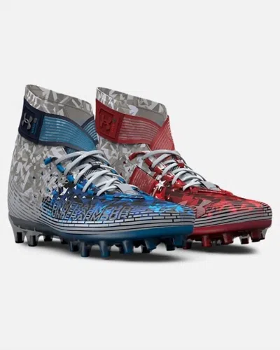 Under Armour Men's Highlight Mc Le Usa Football Cleats Shoes In White Red In Multi