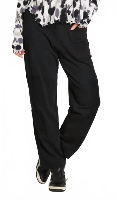 Planet By Lauren G Patch Pant In Black In Black