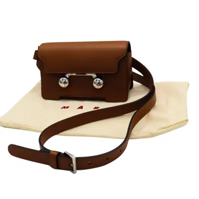 Marni Trunkaroo Calfskin 2way Bag In Brown