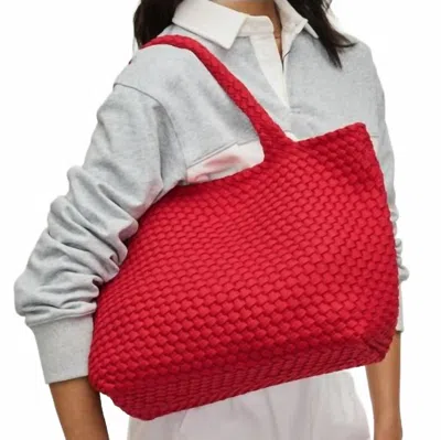 Sol And Selene Sky's The Limit - Medium Laced Up Eco-edition Tote In Red In Red