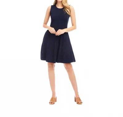 Karen Kane Sleeveless Fit And Flare Dress In Navy In Multi
