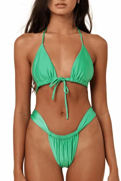 Montce Emma Triangle Bikini Top In Emerald Shimmer In Multi
