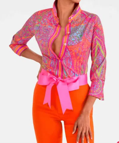 Gretchen Scott Boyfriend Printed Shirt In Grand Bazaar In Multi