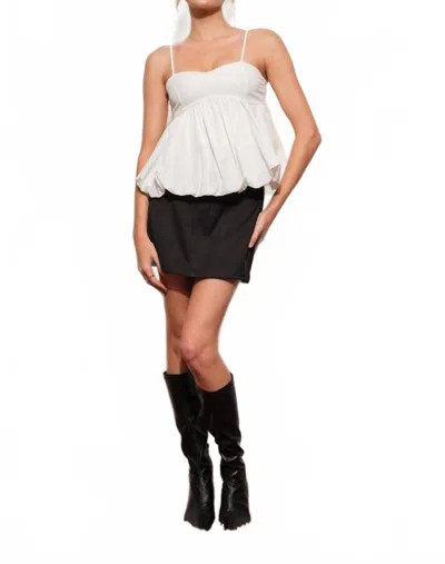 Pretty Garbage Bubble Hem Cami In White In Animal Print