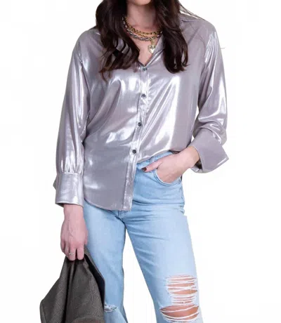 Frame Standard Shirt In Silver In Gray